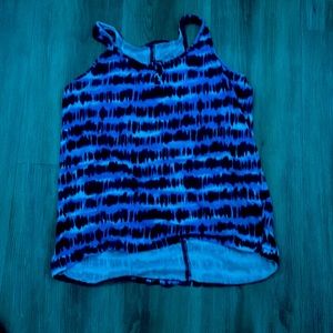 Blue and black tie dye singlet great for hot summer days.